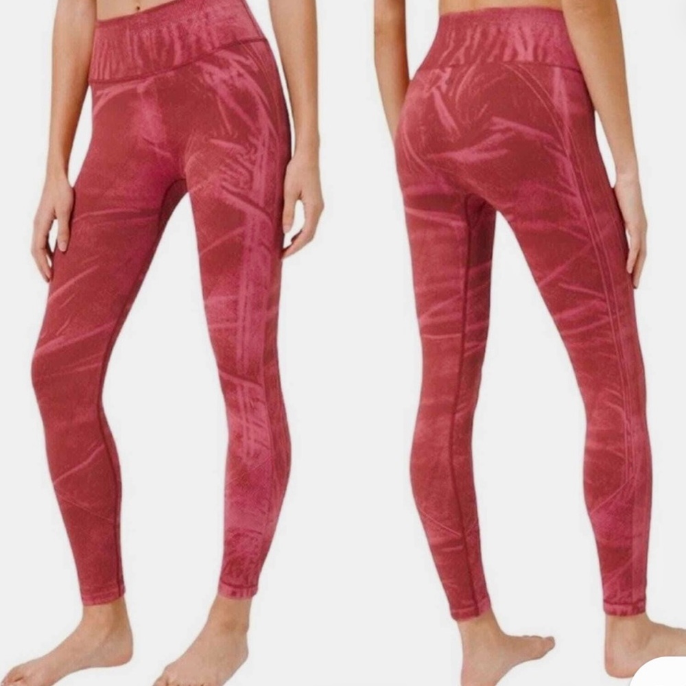 * Lululemon Ebb To Street Tight Stone Wash Chianti SZ 10 *